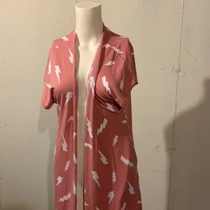 Lighting bolt print short sleeve cardigan